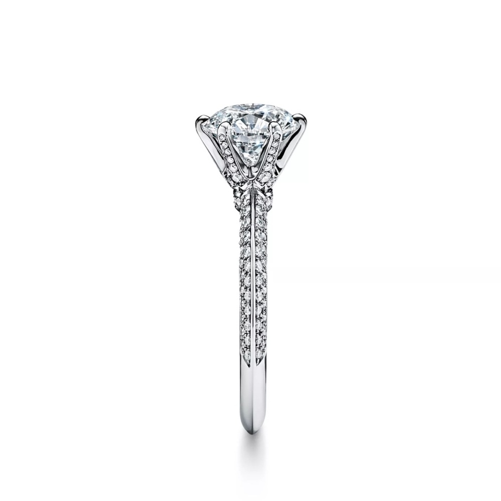 Tiffany & Co. Pavé® Setting Platinum Engagement Ring Mount (Size 5.5) - Picture 8 of 17